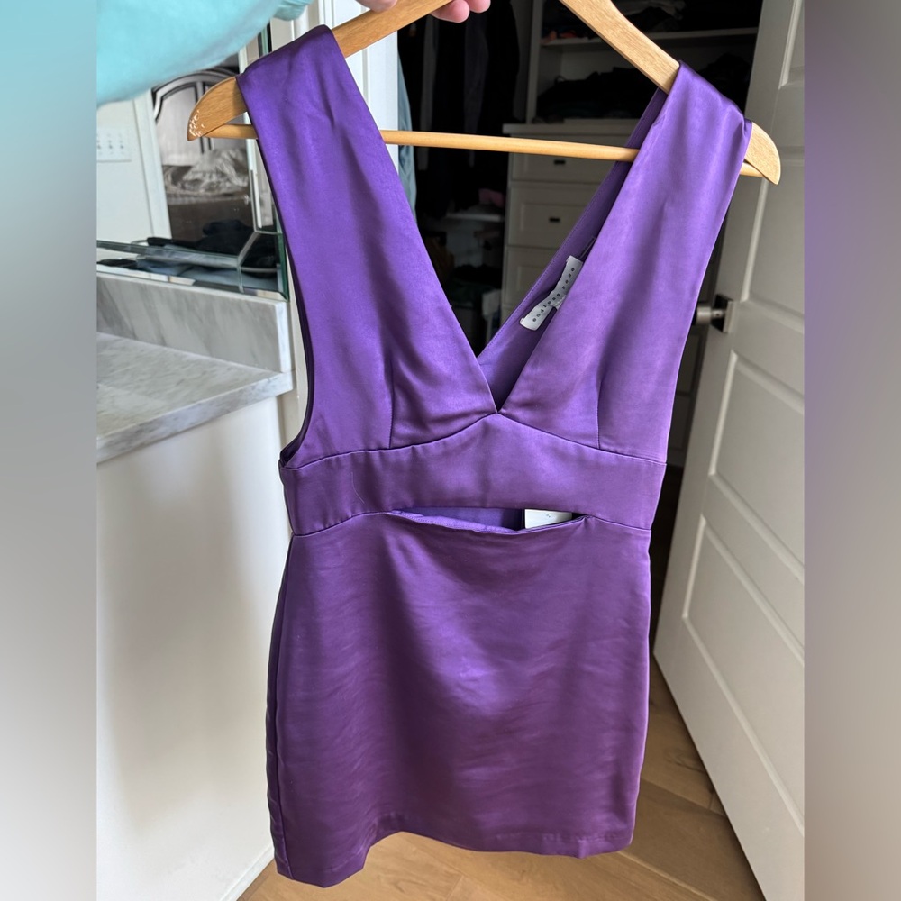 Purple Sleeveless V-Neck Dress-HerringStone’s boutique